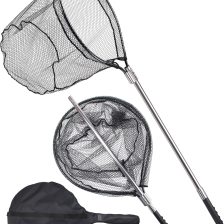 Avlcoaky Rubber Fishing Net - Large Saltwater Fishing Landing Net with Telescoping Handle for Kayak Fishing - Extends 70 to 94 Inch, 27.5 Inch Depth