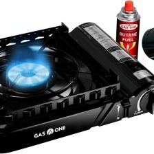 GasOne 15,000 BTU Propane or Butane Stove Dual Fuel Stove Portable Camping Stove - Patented - with Carrying Case Great for Emergency Preparedness Kit